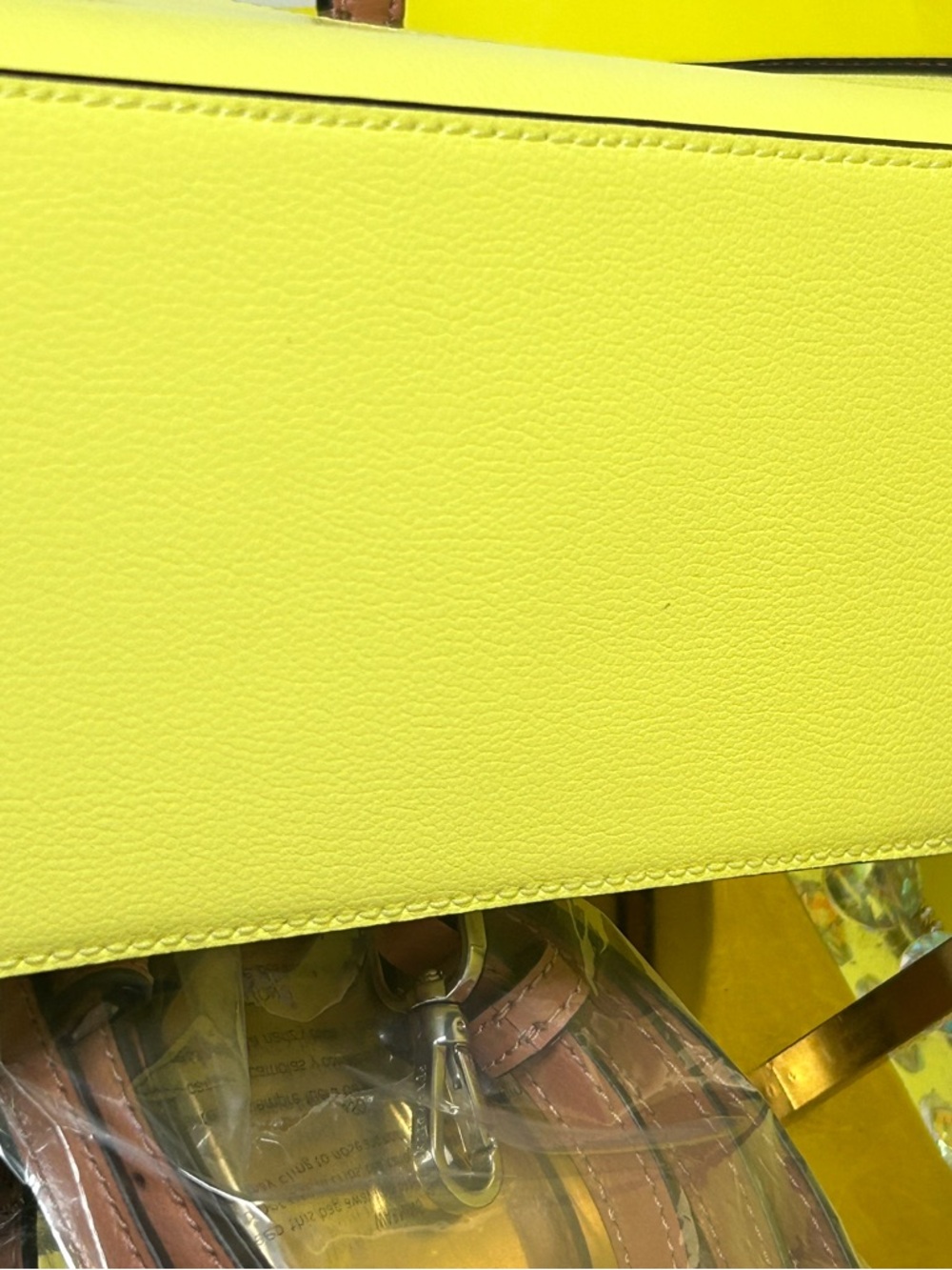 kate spade Yellow, White & Tan Leather Satchel w/Top Handles Approx. 12 x 19 x 4 - Picture 13 of 15